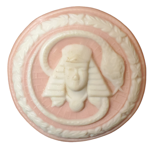 Jasperware (Large) Button Stella Rzanski, Egyptian Pharaoh & Snake, 1988