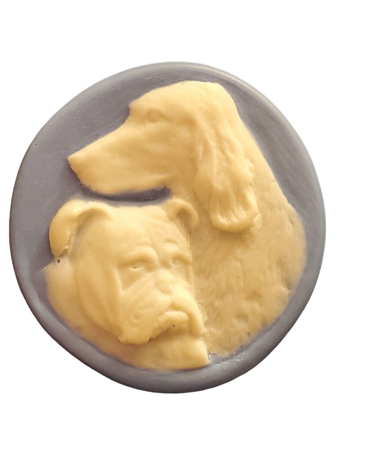 Jasperware Button (Large) by Shirley Shaw Setter Bulldog, 1995